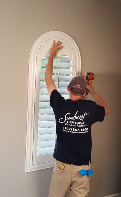 Shutter install in Las Vegas bedroom